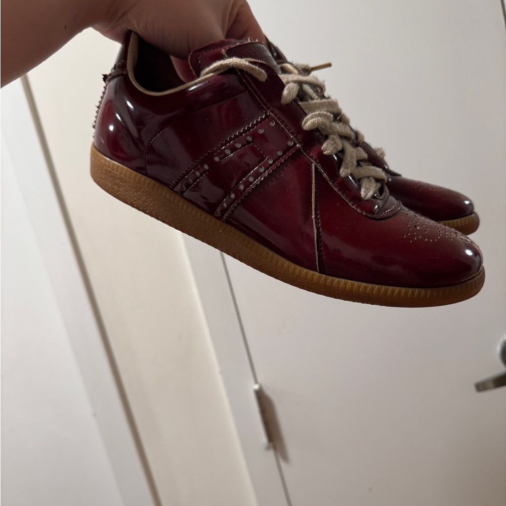 Maison Martin Margiela Glossy Burgundy Sneakers